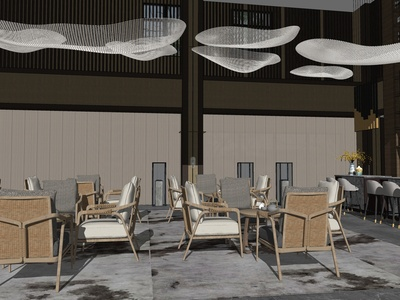 新中式风格售楼处SU模型下载