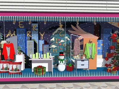 现代风格橱窗SU模型下载