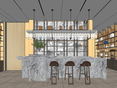 现代售楼处SU模型下载