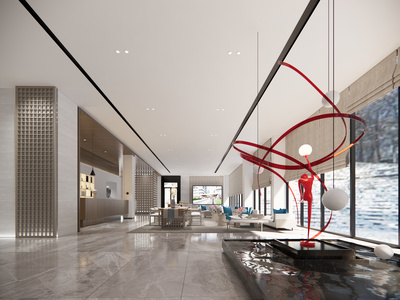 现代售楼处SU模型下载