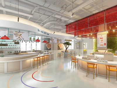 现代咖啡厅SU模型下载
