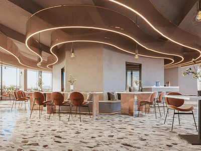 现代咖啡厅SU模型下载