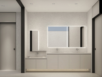 现代公共卫生间SU模型下载