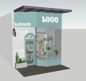 30平米小面积花店su模型SU模型下载