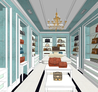 欧式箱包专卖店SU模型SU模型下载