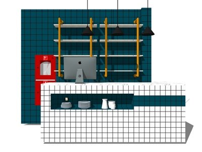 现代风格收银台SU模型下载