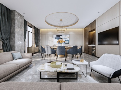 现代风格包厢SU模型下载