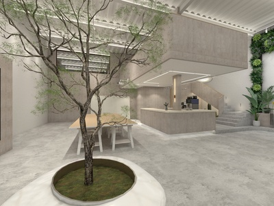 侘寂风花店SU模型下载