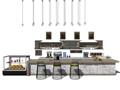 现代风格收银台SU模型下载