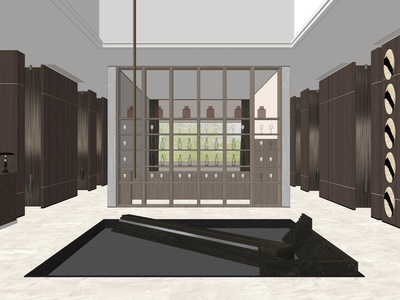 无间设计深圳宝安大悦城天玺壹号接待区SU模型下载