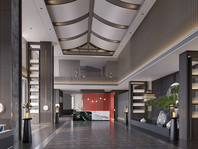 新中式茶馆SU模型下载