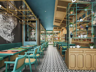 北欧餐厅SU模型下载