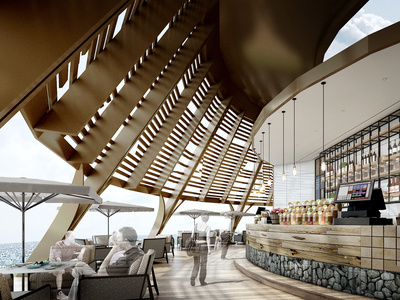 现代酒店接待区SU模型下载