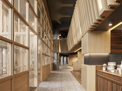 日式餐厅SU模型下载