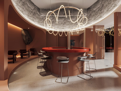 现代奶茶店SU模型下载