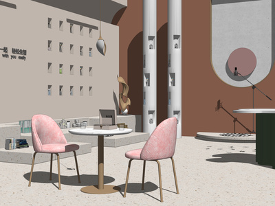 现代美妆店SU模型下载