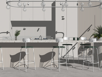 现代快餐店SU模型下载